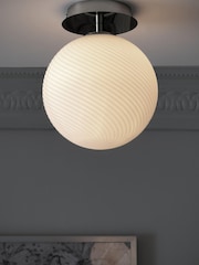 Chrome Bromma Flush Ceiling Light Also Suitable For Bathrooms - Image 1 of 7