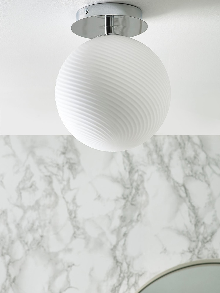 Chrome Bromma Flush Ceiling Light Also Suitable For Bathrooms - Image 2 of 7