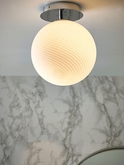 Chrome Bromma Flush Ceiling Light Also Suitable For Bathrooms - Image 3 of 7