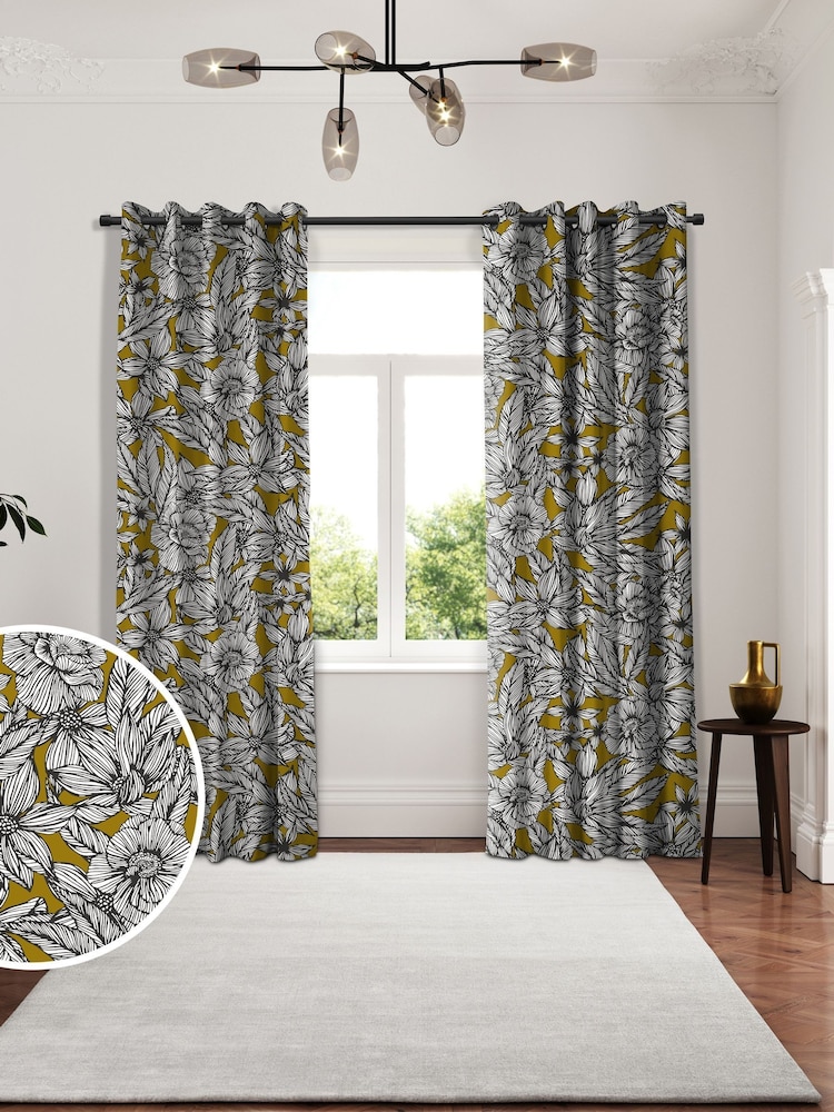 Ted Baker Gold Velvet Vietnm Made to Measure Curtains - Image 1 of 9