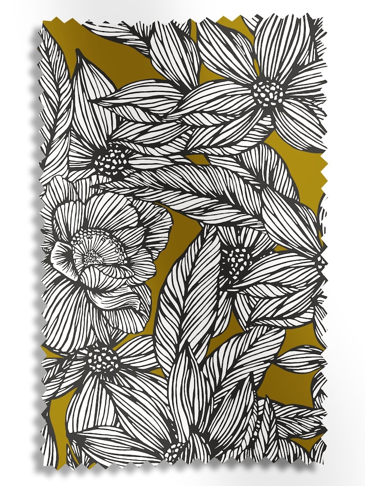 Ted Baker Gold Velvet Vietnm Made to Measure Curtains - Image 9 of 9