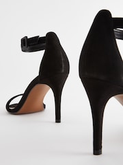 Black Premium Leather Mid Heel Sandals - Image 7 of 7