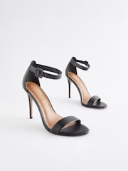 Black Signature Leather High Heel Sandals - Image 3 of 5
