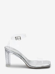 Silver Forever Comfort® Vinyl Block Heel Sandals - Image 4 of 8