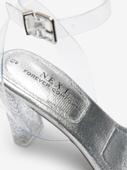 Silver Forever Comfort® Vinyl Block Heel Sandals - Image 7 of 8