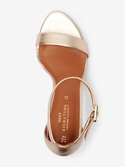 Gold Signature Leather Mid Heel Sandals - Image 4 of 5