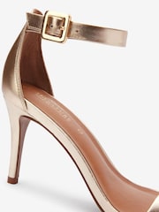 Gold Signature Leather Mid Heel Sandals - Image 5 of 5