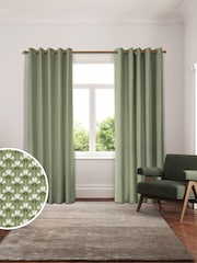 Ted Baker Green Palm Geo Made to Measure Curtains - Image 1 of 9