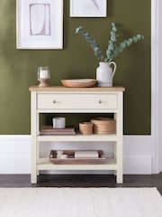 Cream Malvern Oak Effect Space Saving Console - Image 1 of 8