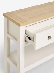 Cream Malvern Oak Effect Space Saving Console - Image 2 of 8