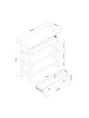 Cream Malvern Oak Effect Space Saving Console - Image 3 of 8