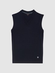 Reiss Navy Eagle Merino Wool-Blend Vest - Image 2 of 6