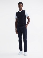 Reiss Navy Eagle Merino Wool-Blend Vest - Image 3 of 6