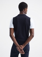 Reiss Navy Eagle Merino Wool-Blend Vest - Image 5 of 6