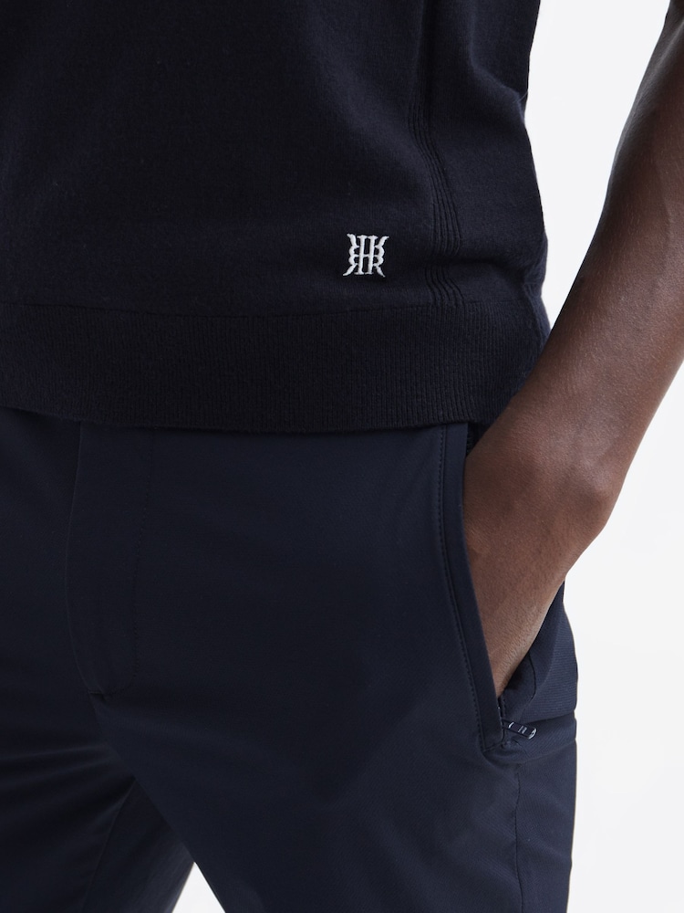 Reiss Navy Eagle Merino Wool-Blend Vest - Image 6 of 6