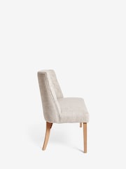 Chunky Weave Mid Natural Wolton Collection Luxe High Back Button Dining Bench - Image 5 of 8