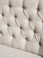 Chunky Weave Mid Natural Wolton Collection Luxe High Back Button Dining Bench - Image 6 of 8