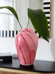 Rockett St George Pink Swirl Vase - Image 1 of 3