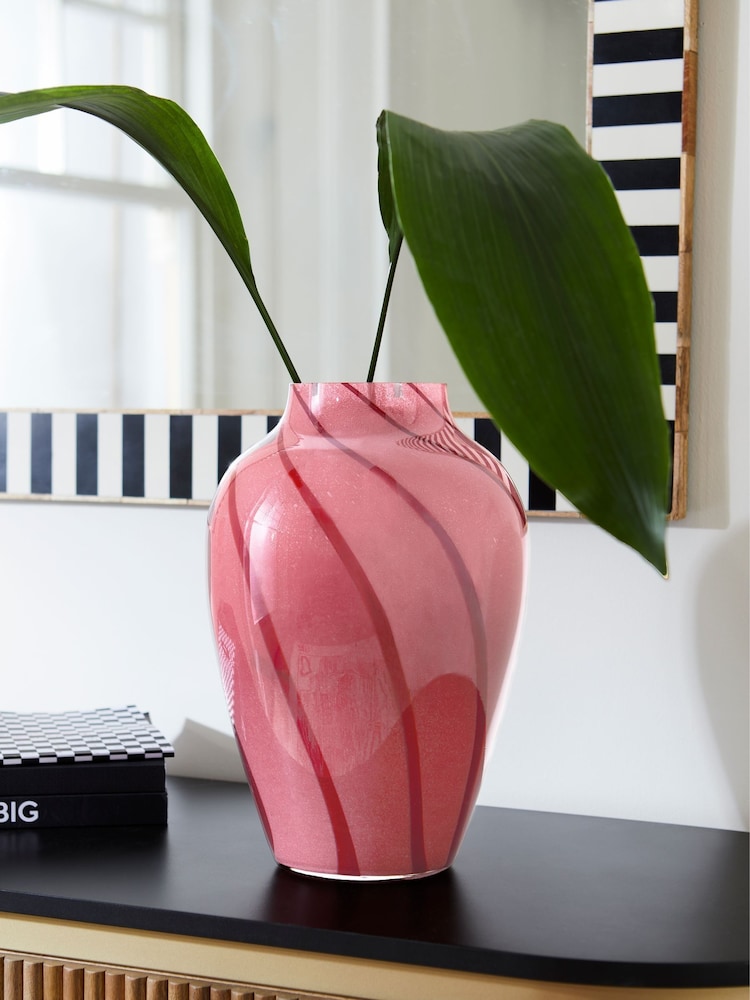 Rockett St George Pink Swirl Vase - Image 1 of 3