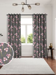 Ted Baker Pink Charcoal Wild Iris Made to Measure Curtains - Image 1 of 9