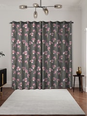 Ted Baker Pink Charcoal Wild Iris Made to Measure Curtains - Image 2 of 9