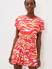 Phase Eight Multi Meryl Wave Printed Jersey Playsuit - Image 1 of 6