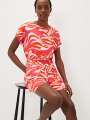 Phase Eight Multi Meryl Wave Printed Jersey Playsuit - Image 4 of 6