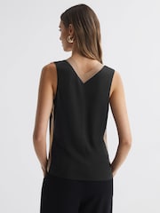 Reiss Nude/Black Pippa Silk Front Colourblock Vest - Image 5 of 5
