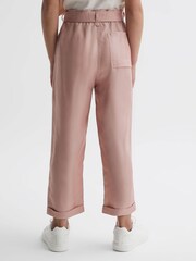 Reiss Pink Joanie 9-14 yrs Paper Bag Cargo Trousers - Image 4 of 5