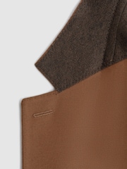 Reiss Tobacco Venue Slim Fit Wool Blend Single Breasted Blazer - Image 5 of 6