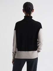 Reiss Stone/Black Alexis Wool Blend Roll Neck Jumper - Image 5 of 5