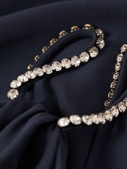 Reiss Navy Justine Halston Embellished Strap Mini Dress - Image 6 of 6