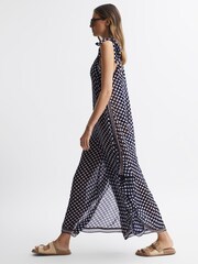 Reiss Navy/White Tilly Polka Dot Wide-Leg Jumpsuit - Image 4 of 5