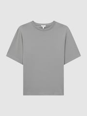 Reiss Porcelain Blue Tate Oversized Garment Dye T-Shirt - Image 2 of 5