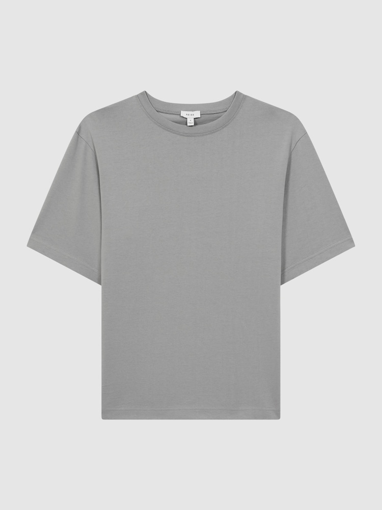 Reiss Porcelain Blue Tate Oversized Garment Dye T-Shirt - Image 2 of 5