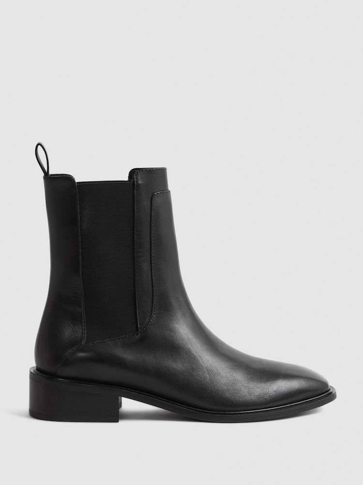 Reiss Black Willow Leather Chelsea Boots - Image 1 of 5