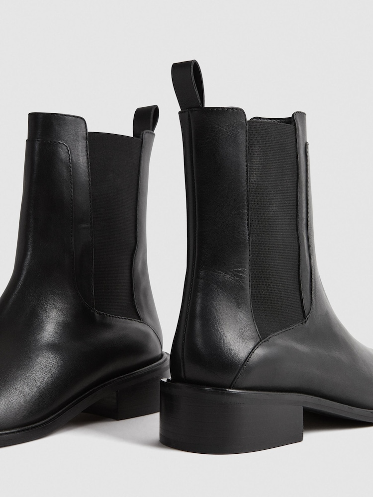 Reiss Black Willow Leather Chelsea Boots - Image 5 of 5