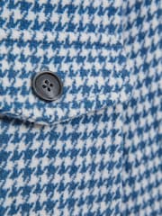Reiss Blue/White Zack 9-14 yrs Brushed Houndstooth Overshirt - Image 5 of 5