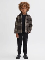 Reiss Oatmeal Mack Brushed Checked Overshirt - Image 3 of 5