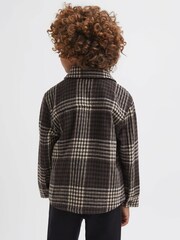 Reiss Oatmeal Mack Brushed Checked Overshirt - Image 4 of 5