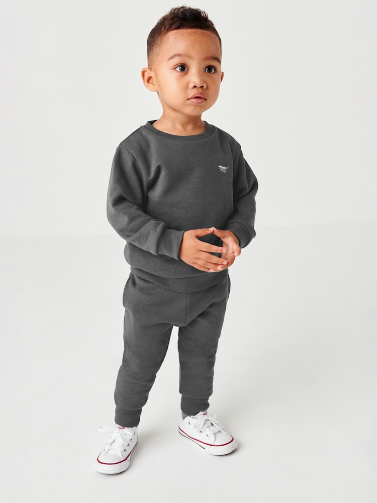Grey Charcoal Jersey Sweatshirt And Joggers Set (3mths-7yrs) - Image 1 of 6