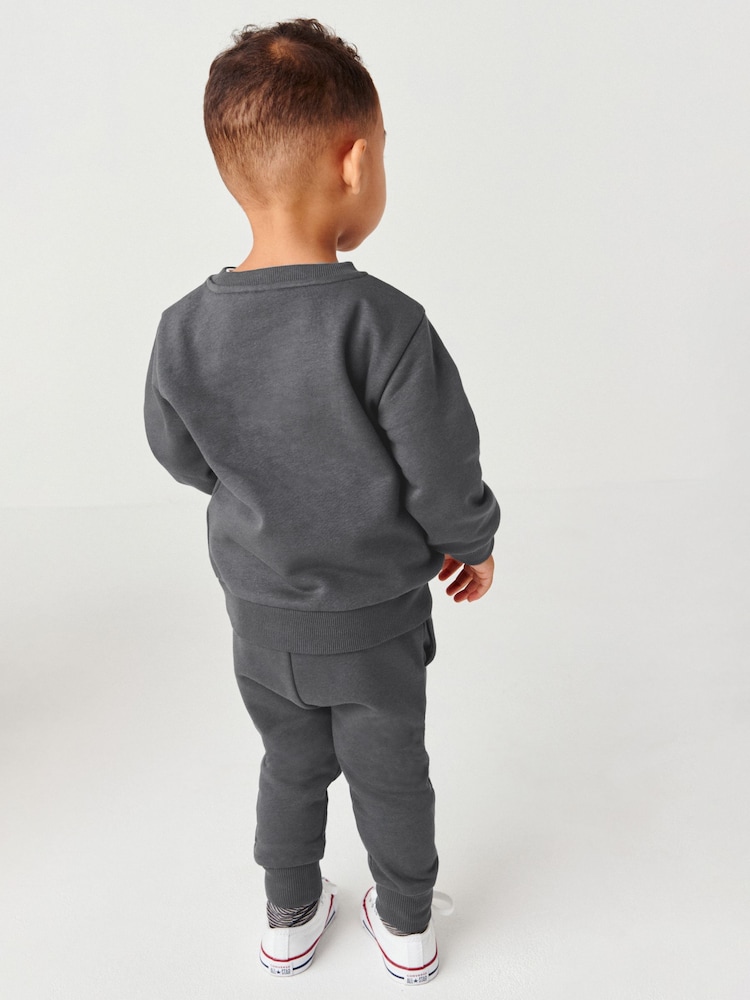 Grey Charcoal Jersey Sweatshirt And Joggers Set (3mths-7yrs) - Image 2 of 6