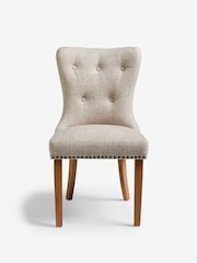Set of 2 Chunky Weave Mid Natural Blair Light Wood Leg Button Dining Chairs - Image 3 of 9