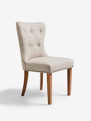 Set of 2 Chunky Weave Mid Natural Blair Light Wood Leg Button Dining Chairs - Image 5 of 9