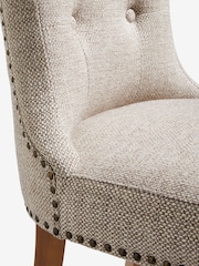 Set of 2 Chunky Weave Mid Natural Blair Light Wood Leg Button Dining Chairs - Image 8 of 9