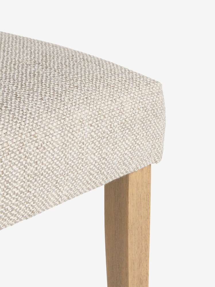 Set of 2 Chunky Weave Mid Natural Wolton Light Wood Leg Collection Luxe Button Dining Chairs - Image 9 of 9