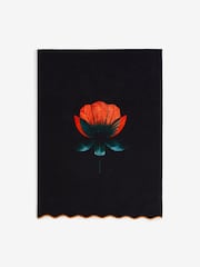 Rockett St George Set of 2 Black Floral 100% Cotton Tea Towels - Image 2 of 3