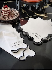 Rockett St George Black/White First Bite 100% Cotton Napkins Set Of 4 - Image 1 of 2