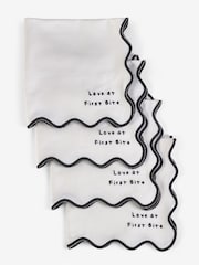 Rockett St George Black/White First Bite 100% Cotton Napkins Set Of 4 - Image 2 of 2