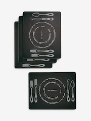 Rockett St George Set of 4 Black Vintage Place Setting Placemats - Image 2 of 2
